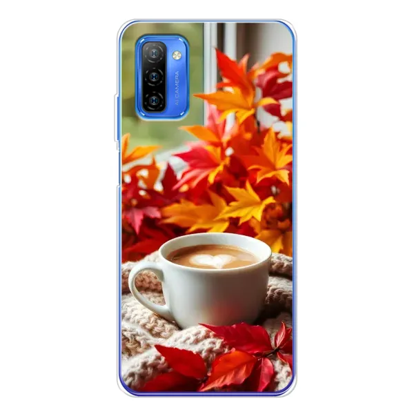 Чехол с принтом «Кофе и листья» для Ulefone Note 12