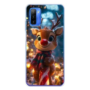 Яркий чехол для Ulefone Note 12 с Зимними Оленятами (Олень с шарфом)