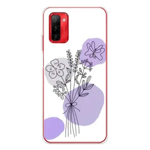 Силиконовый чехол с принтом в цветах на Ulefone Note 12P (Букет фиолетовая абстракция)