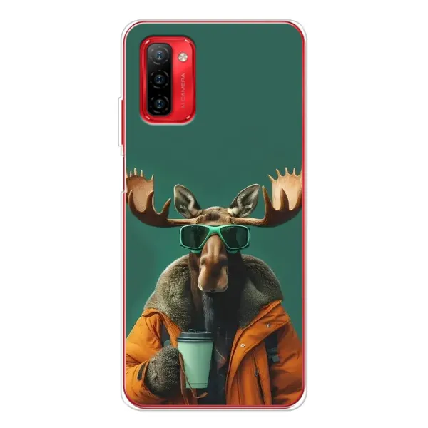 Чохол з принтом «Лось з кавою» для Ulefone Note 12P Чохол з принтом «Лось з кавою» для Ulefone Note 12P