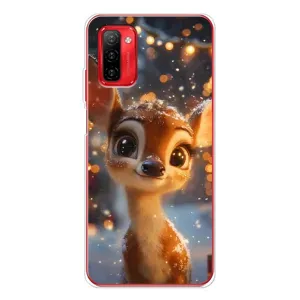 Яркий чехол для Ulefone Note 12P с Зимними Оленятами (Олененок среди гирлянд)
