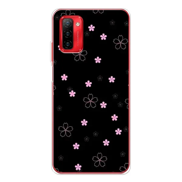 Чохол з принтом «Рожеві квіти на чорному» для Ulefone Note 12P