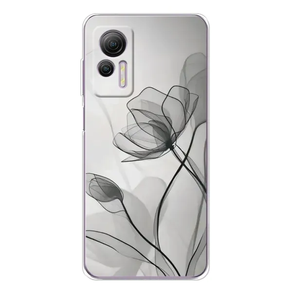 Чехол с принтом «Черные цветы» для Ulefone Note 14