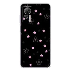Чохол з розовим принтом для Ulefone Note 14 (Рожеві квіти на чорному)