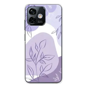 Силконовий чохол з принтом в квітах на Ulefone Note 16 Pro (Фіолетове листя абстракція)