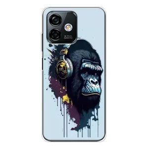 Чехол с Обезьянами Ulefone Note 16 Pro - (AlphaPrint) (Горилла в наушниках)