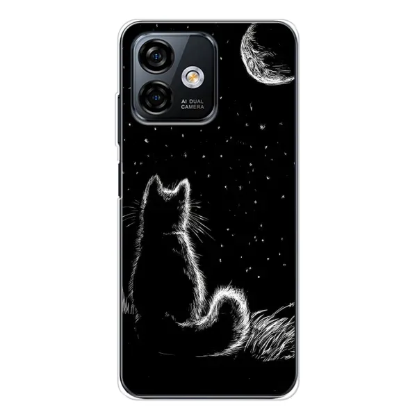Чехол с принтом «Котик и луна» для Ulefone Note 16 Pro Чехол с принтом «Котик и луна» для Ulefone Note 16 Pro