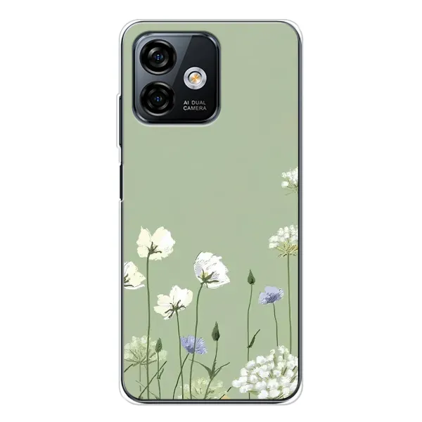 Чехол с принтом «Цветы на зеленом» для Ulefone Note 16 Pro