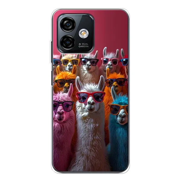 Чехол с принтом «Ламы в очках» для Ulefone Note 16 Pro