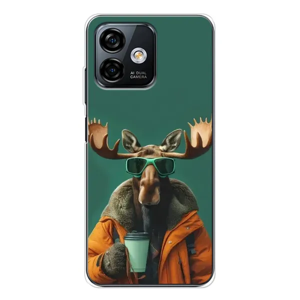 Чехол с принтом «Лось с кофе» для Ulefone Note 16 Pro
