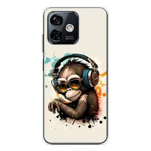 Чехол с Обезьянами Ulefone Note 16 Pro - (AlphaPrint) (Макака в наушниках)