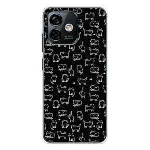 Чехол с принтом для Ulefone Note 16 Pro (AlphaPrint) Модные коты (Меленькие котики)