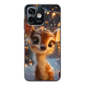 Яскравий чохол для Ulefone Note 16 Pro з Зимові Оленята (Оленятко серед гірлянд)