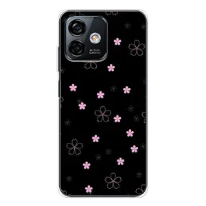 Чохол з розовим принтом для Ulefone Note 16 Pro (Рожеві квіти на чорному)