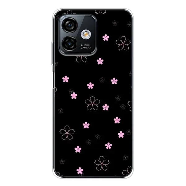 Чохол з принтом «Рожеві квіти на чорному» для Ulefone Note 16 Pro
