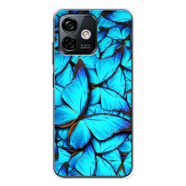 Чехол с принтом «Синие бабочки» для Ulefone Note 16 Pro