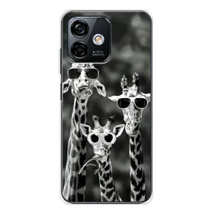 Силиконовый чехол с КАРТИНКАМИ лето для Ulefone Note 16 Pro (AlphaPrint) (Жирафы в очках)