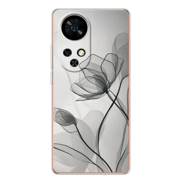Чохол з принтом «Чорні квіти» для Ulefone Note 17 Pro