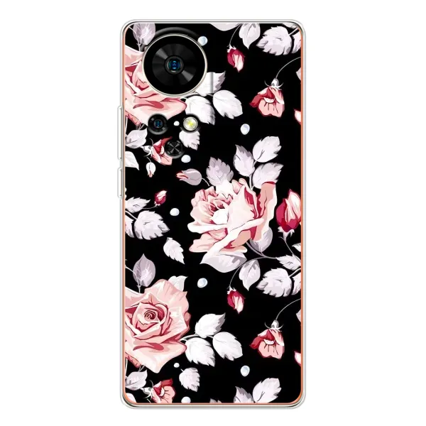 Чохол з принтом «Квіти на чорному» для Ulefone Note 17 Pro Чохол з принтом «Квіти на чорному» для Ulefone Note 17 Pro