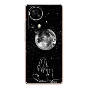 Чохол з малюнком кіт на Ulefone Note 17 Pro (Дівчина з котом)