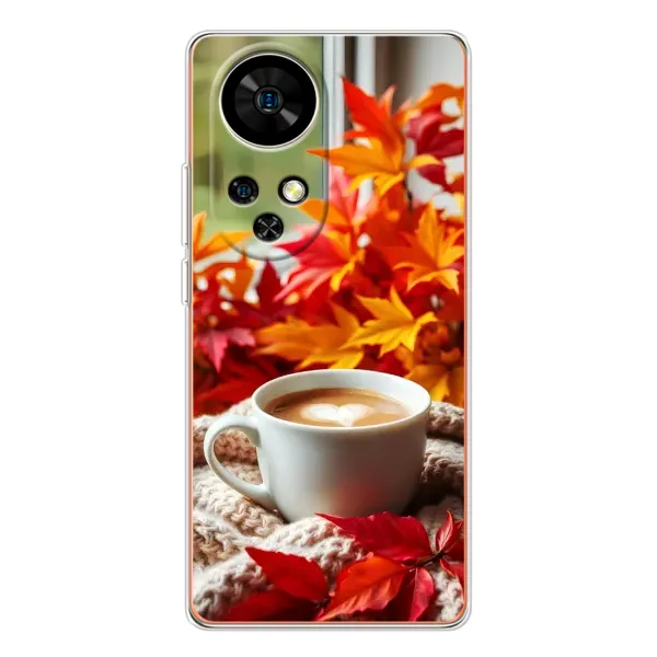 Чехол с принтом «Кофе и листья» для Ulefone Note 17 Pro