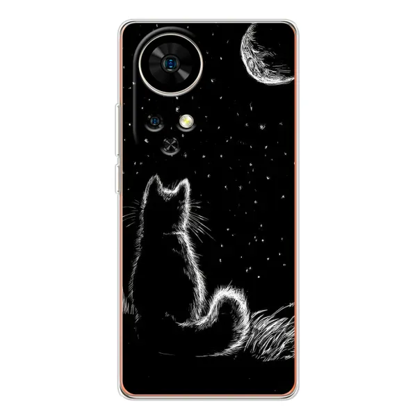 Чехол с принтом «Котик и луна» для Ulefone Note 17 Pro