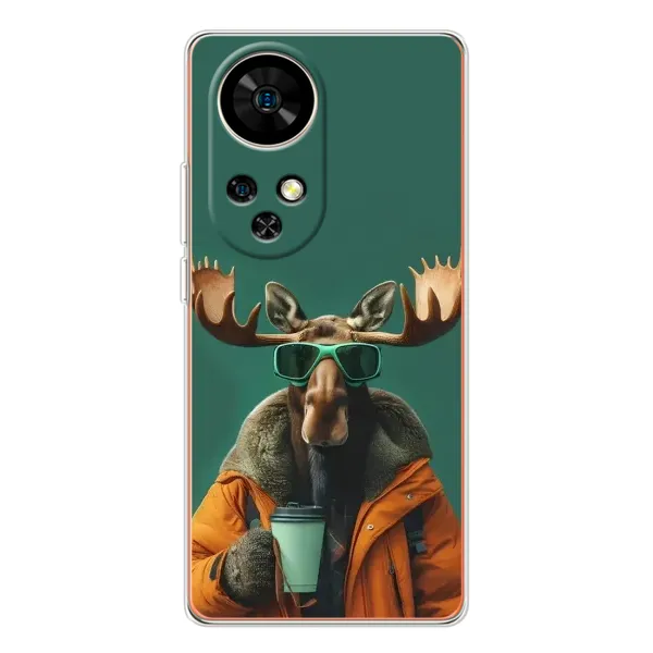 Чехол с принтом «Лось с кофе» для Ulefone Note 17 Pro Чехол с принтом «Лось с кофе» для Ulefone Note 17 Pro