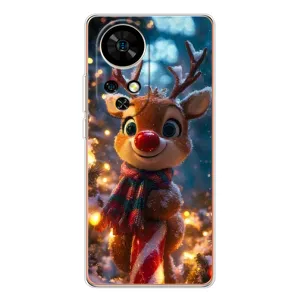Яскравий чохол для Ulefone Note 17 Pro з Зимові Оленята (Олень з шарфом)