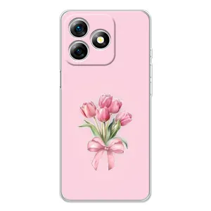 Чехол с розовым рисунком для Ulefone Note 18 Pro (Букет цветов)