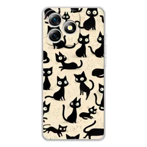 Чехол с рисунком кот на Ulefone Note 18 Pro (Черные коты)