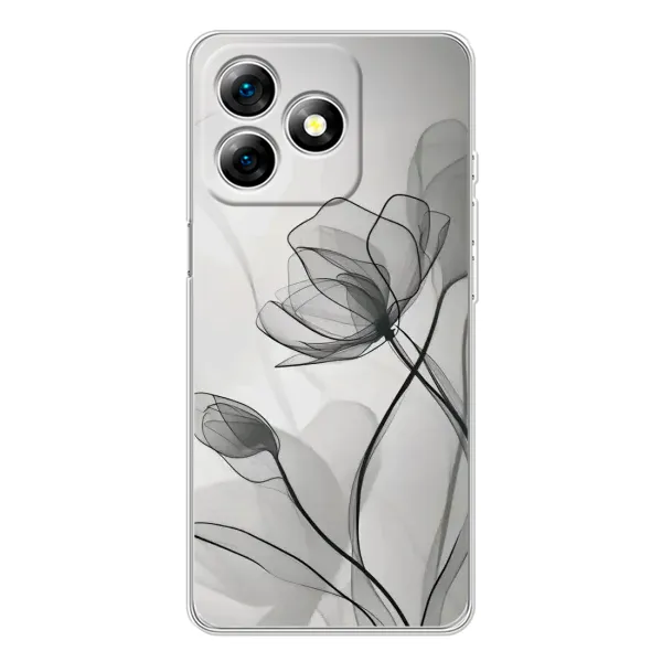 Чехол с принтом «Черные цветы» для Ulefone Note 18 Pro Чехол с принтом «Черные цветы» для Ulefone Note 18 Pro