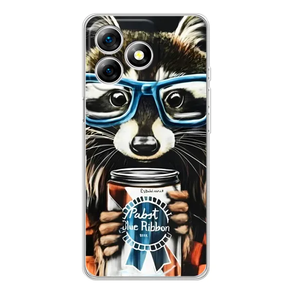 Чехол с принтом «Енот с банкой» для Ulefone Note 18 Pro