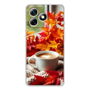 Чехол с принтом «Кофе и листья» для Ulefone Note 18 Pro