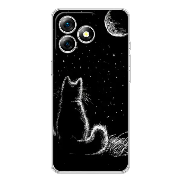 Чехол с принтом «Котик и луна» для Ulefone Note 18 Pro