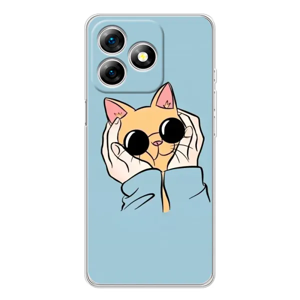 Чехол с принтом «Котик в очках» для Ulefone Note 18 Pro