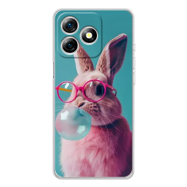 Чехол с принтом «Кролик в очках» для Ulefone Note 18 Pro