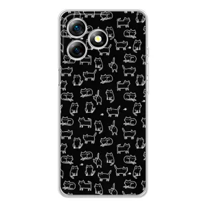 Чехол с принтом для Ulefone Note 18 Pro (AlphaPrint) Модные коты (Меленькие котики)