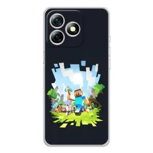 Чехол Майнкрафт на Ulefone Note 18 Pro (AlphaPrint) Minecraft (персонажи Minecraft)