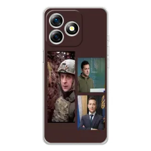 Чехол для Ulefone Note 18 Pro (AlphaPrint - с принтом Зеленского) (Президент)