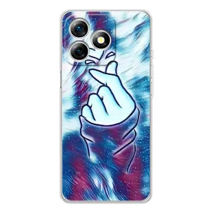 Чехол с принтом для Ulefone Note 18 Pro (AlphaPrint - Знак сердечка) (Радужное сердце)