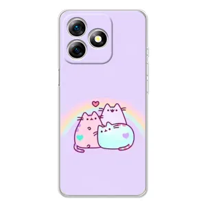 Чехол на Нот 18 Про с Котами (VPrint) (Радужные котики)