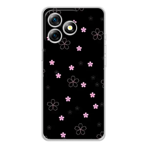 Чехол с принтом «Розовые цветы на черном» для Ulefone Note 18 Pro