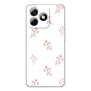 Чехол с розовым рисунком для Ulefone Note 18 Pro (Розовые цветы)