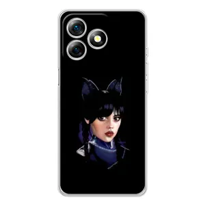 Чехлы Венсдей на Ulefone Note 18 Pro Уэнсдей (AlphaPrint) (серьезная Уэнздей)