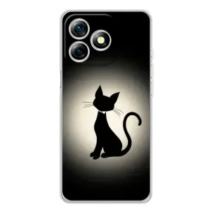 Чехол с принтом для Ulefone Note 18 Pro (AlphaPrint) Модные коты (Силуэт котика)