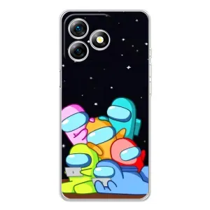 Чехол Амонг Ас для Ulefone Note 18 Pro (AlphaPrint) (Скины в космосе)