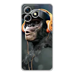 Чехол с Обезьянами Ulefone Note 18 Pro - (AlphaPrint) (В наушниках)