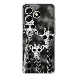 Силиконовый чехол с КАРТИНКАМИ лето для Ulefone Note 18 Pro (AlphaPrint) (Жирафы в очках)