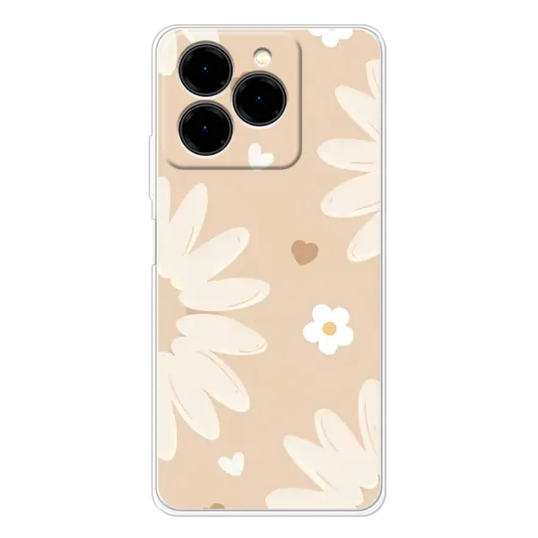 Чехол с принтом «Бежевые цветы» для Ulefone Note 20 Pro