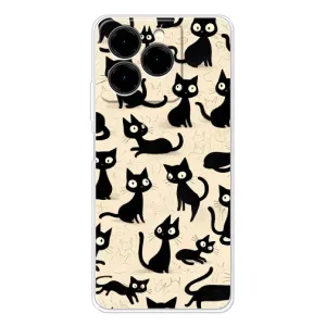Чехол с рисунком кот на Ulefone Note 20 Pro (Черные коты)